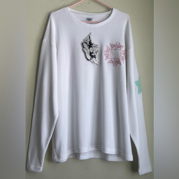 Boys Lie Sweaters - Boys Lie White Sweater with Graphic Details
